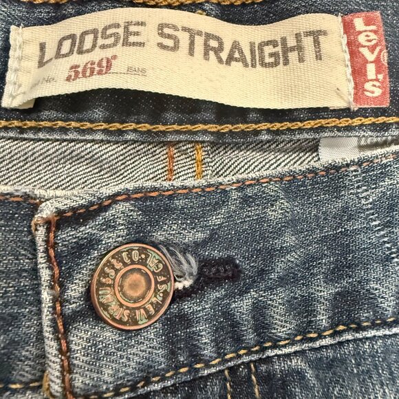 Levi's 569 Loose Straight Blue Jeans Men's Size 36 x‎ 32 - Picture 7 of 9